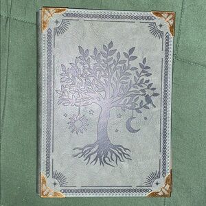 Green Six Ring Binder with Tree Design